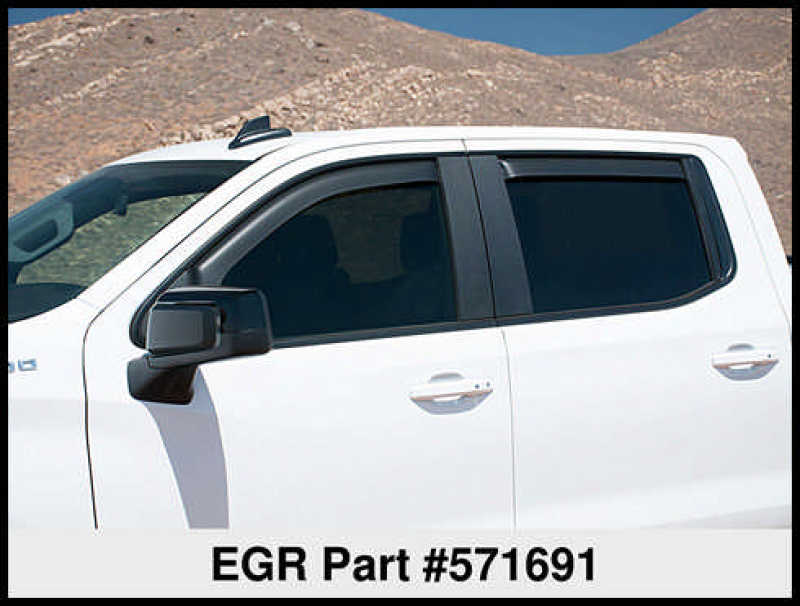 EGR 2019 Chevy 1500 Crew Cab In-Channel Window Visors - Dark Smoke EGR