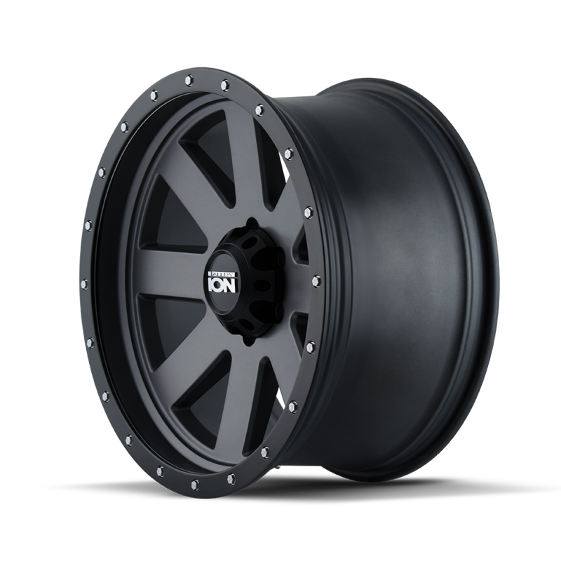 ION Type 134 20x9 / 8x170 BP / 0mm Offset / 130.8mm Hub Matte Gunmetal/Black Beadlock Wheel