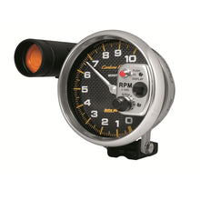 Load image into Gallery viewer, AutoMeter GAUGE; TACHOMETER; 5in.; 10K RPM; PEDESTAL W/EXT. SHIFT-LITE; CARBON FIBER - eliteracefab.com