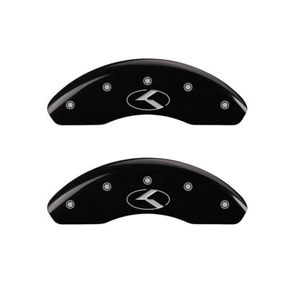 MGP 4 Caliper Covers Engraved Front & Rear Circle K/Kia Black Finish Silver Char 2018 Kia Niro MGP
