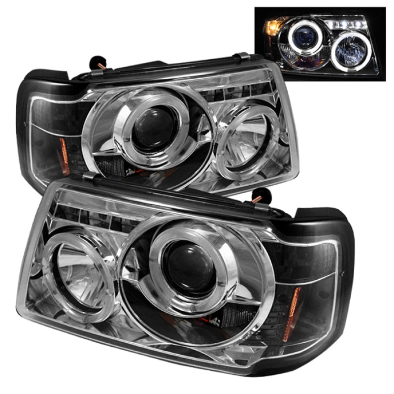 Spyder Ford Ranger 01-11 1PC Projector Headlights LED Halo LED Chrm PRO-YD-FR01-1PC-HL-C - eliteracefab.com