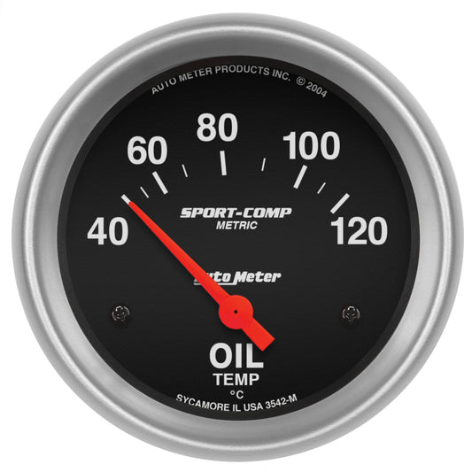 Autometer Sport-Comp 66.7mm 40-120 Deg C Short Sweep Electronic Oil Temperature Gauge 3542-M