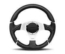 Load image into Gallery viewer, Momo Millenium Steering Wheel 350 mm - Black Leather/Black Stitch/Brshd Spokes MIL35BK1P