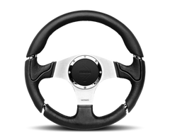 Momo Millenium Steering Wheel 350 mm - Black Leather/Black Stitch/Brshd Spokes MIL35BK1P