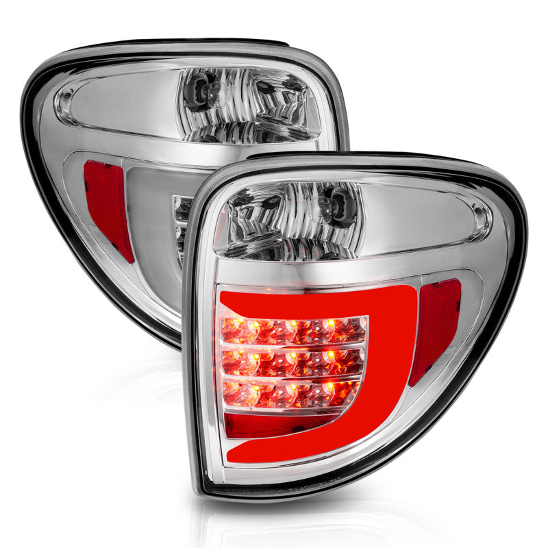 ANZO 2004-2007 Dodge Grand Caravan LED Tail Lights w/ Light Bar Chrome Housing Clear Lens ANZO