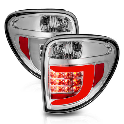 ANZO 2004-2007 Dodge Grand Caravan LED Tail Lights w/ Light Bar Chrome Housing Clear Lens ANZO