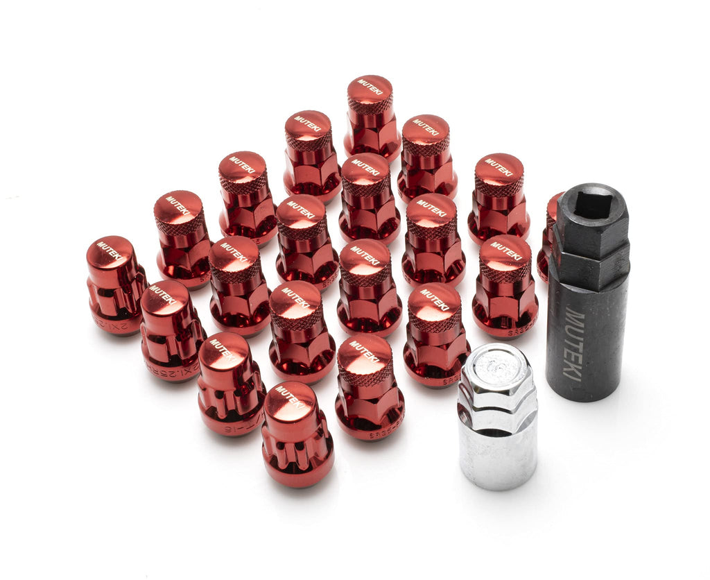 WHEEL MATE MUTEKI SR35 CLOSE END LUG NUTS W/ LOCK SET – RED 12×1.25 35MM