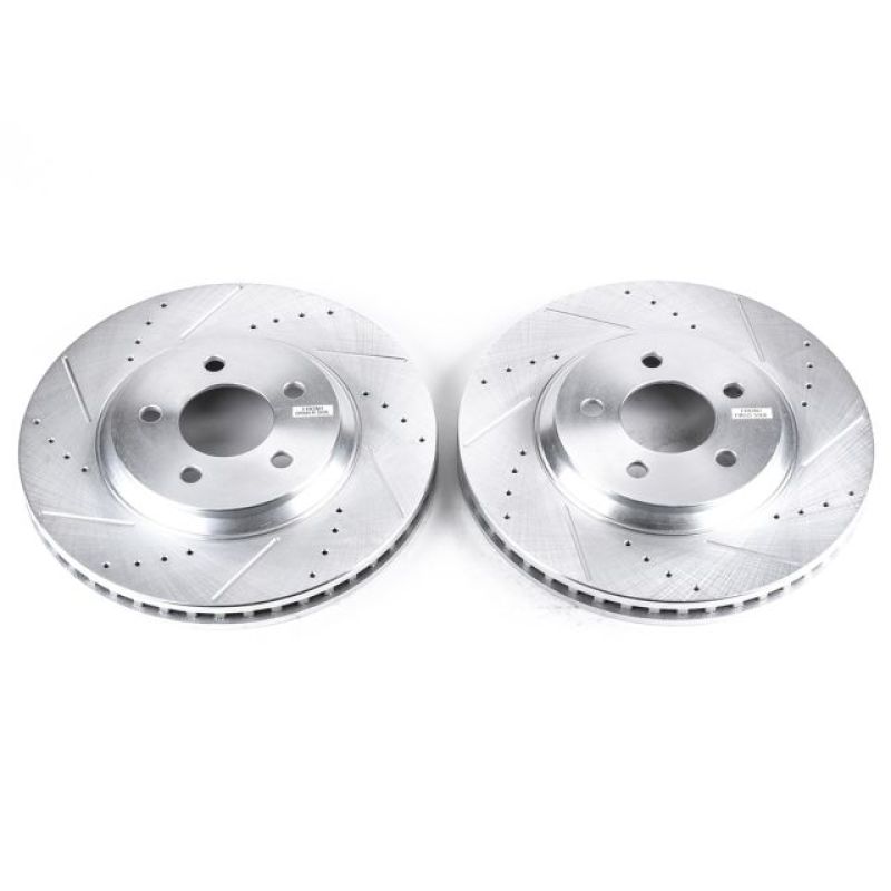 Power Stop 05-14 Ford Mustang Front Evolution Drilled & Slotted Rotors - Pair - eliteracefab.com