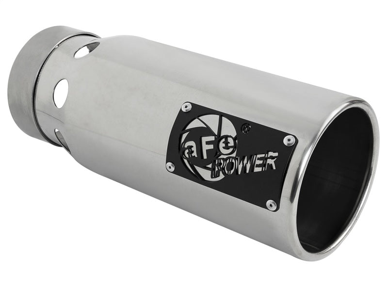 aFe SATURN 4S 4in SS Intercooled Exhaust Tip - Polished 4in In x 5in Out x 12in L Bolt-On - eliteracefab.com