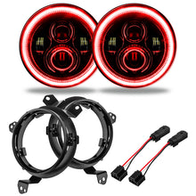 Load image into Gallery viewer, Oracle Jeep Wrangler JL/Gladiator JT 7in. High Powered LED Headlights (Pair) - Red - eliteracefab.com