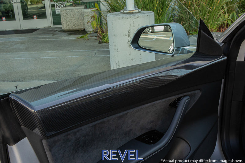 Revel GT Dry Carbon Door Trim (Front Left & Right) Tesla Model 3 - 2 Pieces - eliteracefab.com