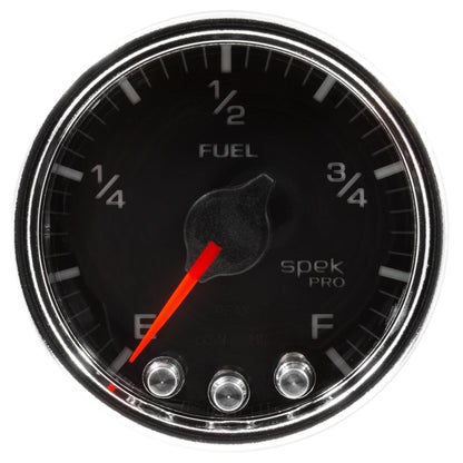 Autometer Spek-Pro Gauge Fuel Level 2 1/16in 0-270 Programmable Blk/Chrm P31231