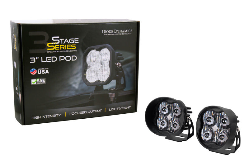 Diode Dynamics SS3 LED Pod Max - White SAE Fog Angled (Pair)