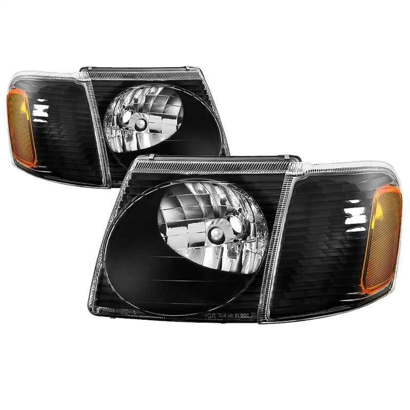 xTune 01-03 Ford Explorer Sport 4pc OEM Style Headlights w/Corner - Black (HD-JH-FEXP01-ST-BK) - eliteracefab.com