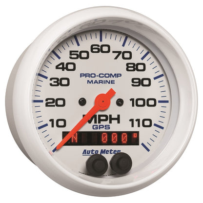 Autometer Gauge GPS Speedometer 3-3/8in 120 MPH Marine White Gauge 200637