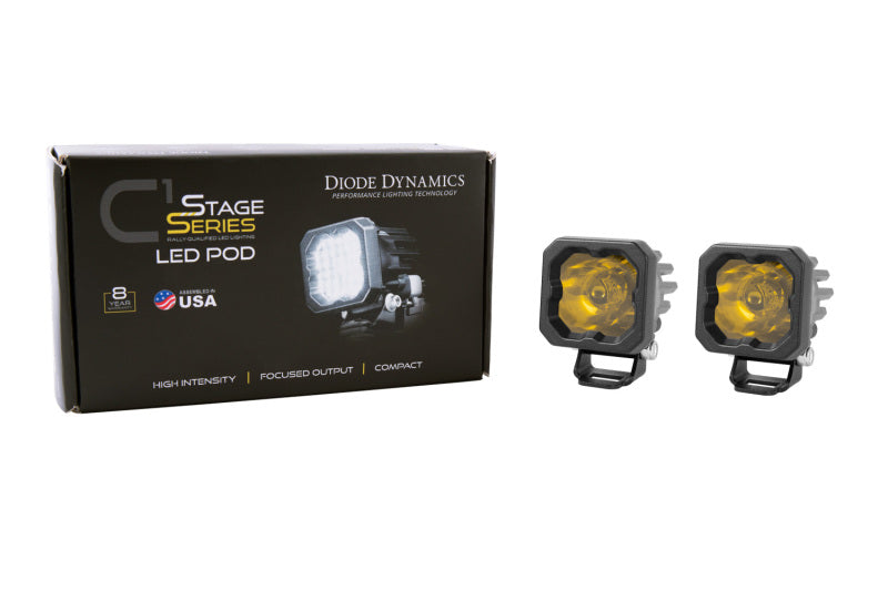 Diode Dynamics Stage Series C1 LED Pod Sport - Yellow Spot Standard ABL (Pair) Diode Dynamics