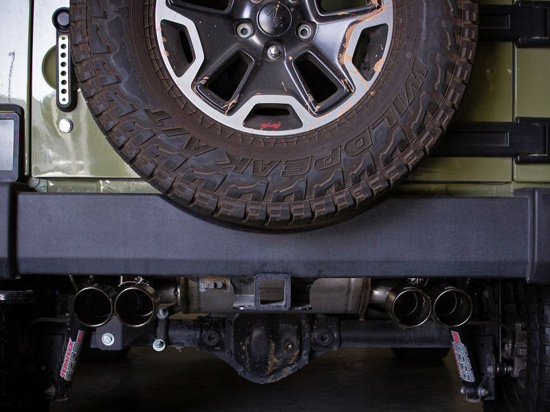 aFe Rebel Series 2.5in 409 SS Axle-Back Exhaust System Black 07-18 Jeep Wrangler (JK) V6-3.6L/3.8L aFe