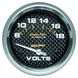 Autometer Carbon Fiber 2-5/8in 18V Electric Voltmeter Gauge