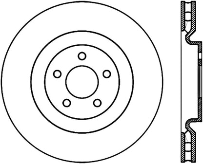 StopTech 07-13 Mustang Shelby / 11-13 Mustang GT Front Left Slotted & Drilled CRYO-STOP Brake Rotor Stoptech