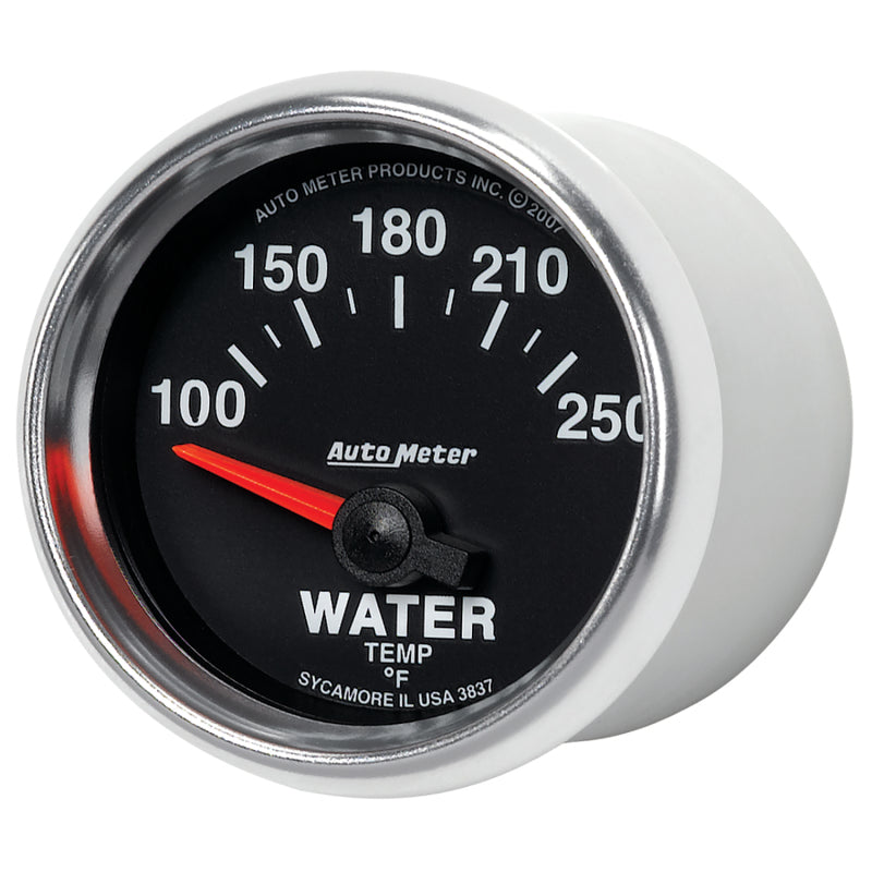 Autometer GS 52mm 100-250 Deg F Short Sweep Electronic Water Temperature Gauge 3837