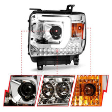 Load image into Gallery viewer, ANZO 14-15 GMC Sierra 1500/2500HD/3500HD Plank Style Projector Headlight - Chrome Housing