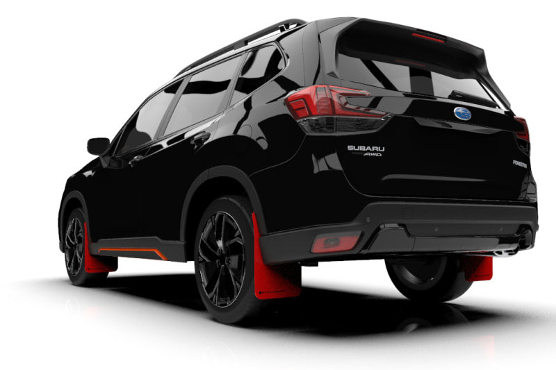 Rally Armor UR Mudflaps Red Urethane Black Logo 2019-2021 Forester - eliteracefab.com