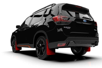 Rally Armor UR Mudflaps Red Urethane Black Logo 2019-2021 Forester - eliteracefab.com