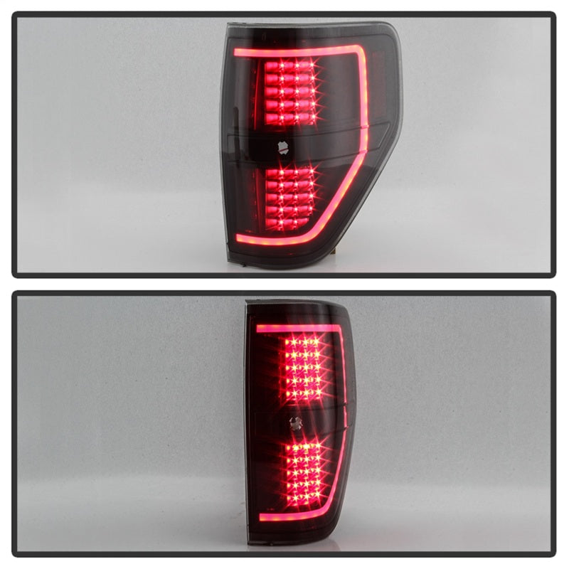 xTune 09-14 Ford F-150 Light Bar LED Tail Lights - Black Smoke (ALT-JH-FF15009-LBLED-BSM) - eliteracefab.com