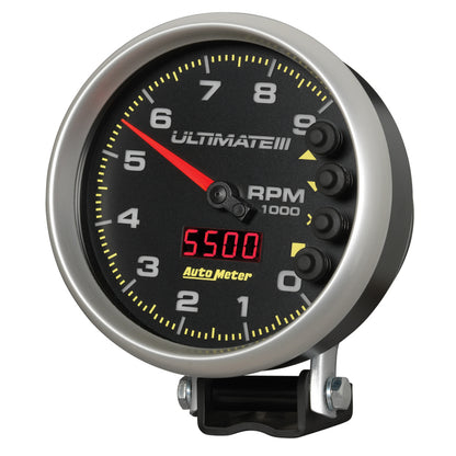 Autometer 5 inch Ultimate III Playback Tachometer 9000 RPM - Black 6887