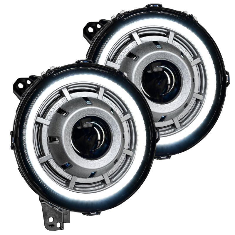 Oracle Oculus Bi-LED Projector Headlights for Jeep JL/Gladiator JT - Satin Silver - 5500K - eliteracefab.com