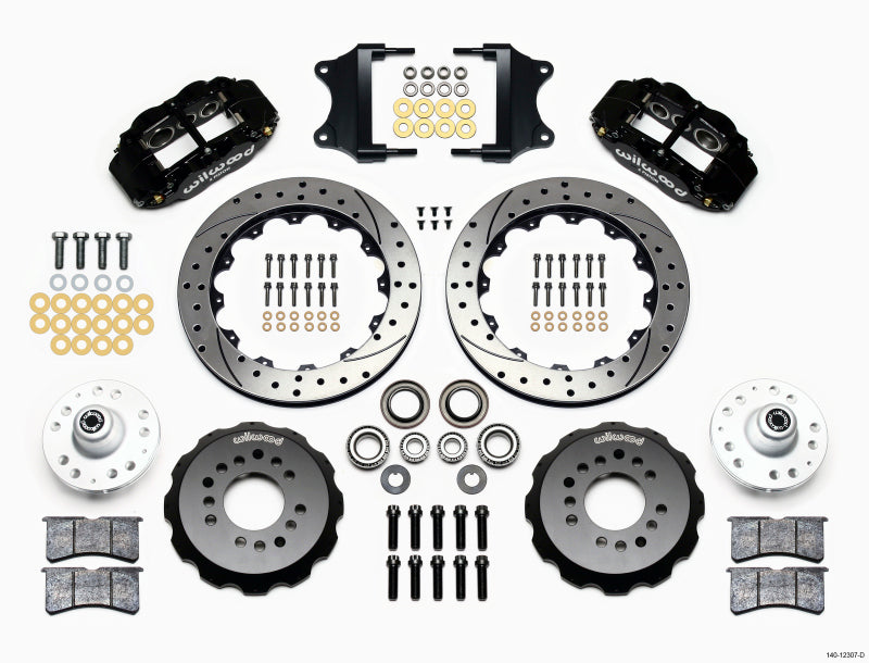 Wilwood Narrow Superlite 6R Front Hub Kit 12.88in Heidts Tri -5 2 inch Drop Spindle Wilwood