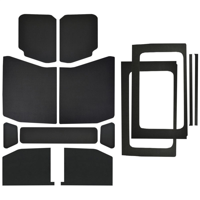 DEI 18-23 Jeep Wrangler JL 4-Door Boom Mat Complete Headliner Kit - 13 Piece - Black Leather Look DEI