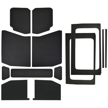 DEI 18-23 Jeep Wrangler JL 4-Door Boom Mat Complete Headliner Kit - 13 Piece - Black Leather Look DEI