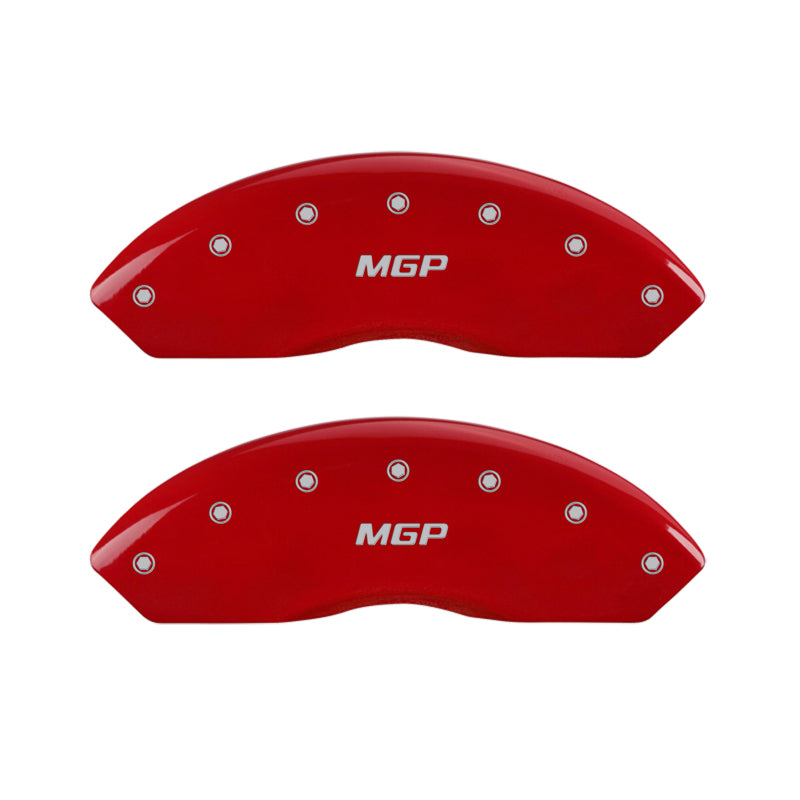 MGP 4 Caliper Covers Engraved Front & Rear MGP Red finish silver ch - eliteracefab.com