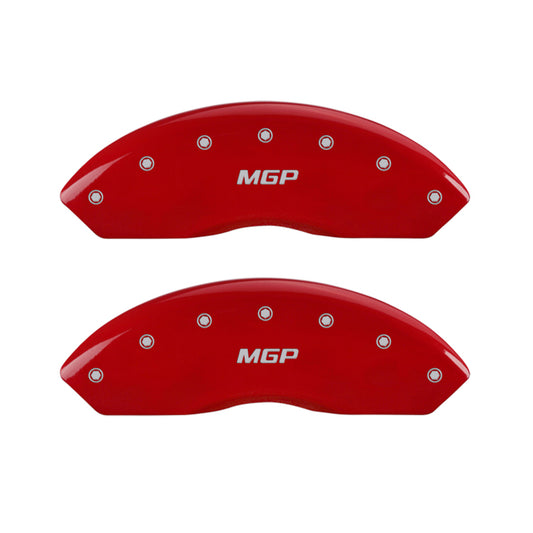 MGP 4 Caliper Covers Engraved Front RAM Engraved Rear RAMHEAD Red finish silver ch - eliteracefab.com