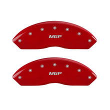 Load image into Gallery viewer, MGP 4 Caliper Covers Engraved Front &amp; Rear MGP Red finish silver ch - eliteracefab.com