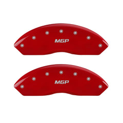 MGP 4 Caliper Covers Engraved Front & Rear MGP Red finish silver ch - eliteracefab.com