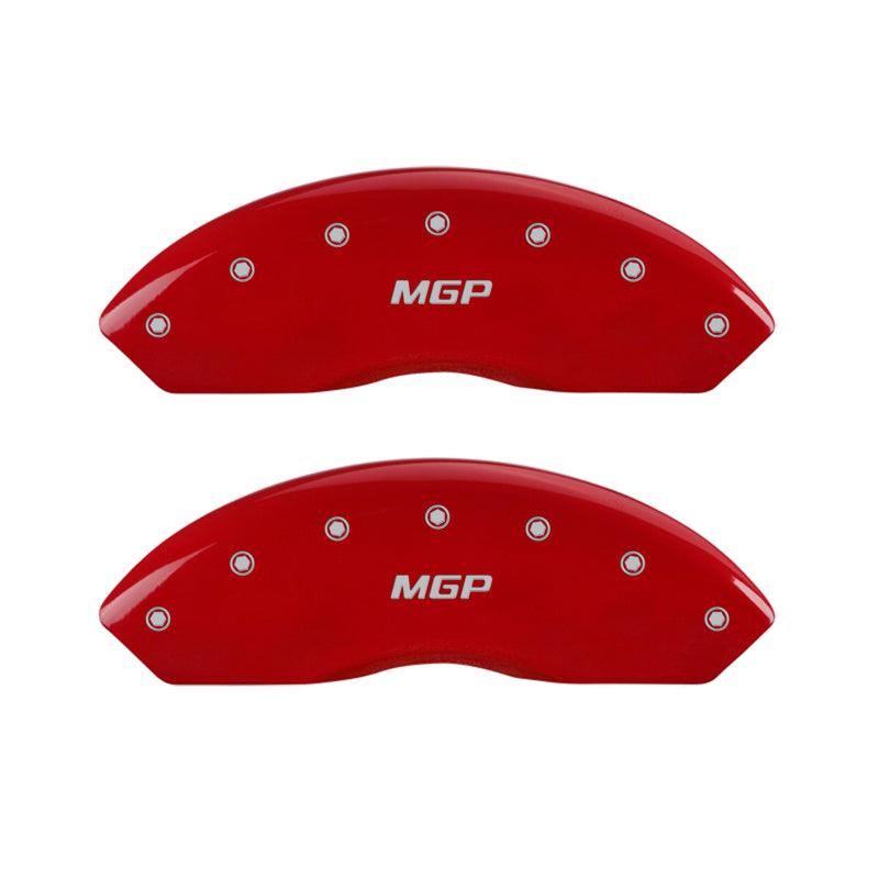 MGP 4 Caliper Covers Engraved Front & Rear MGP Red finish silver ch - eliteracefab.com