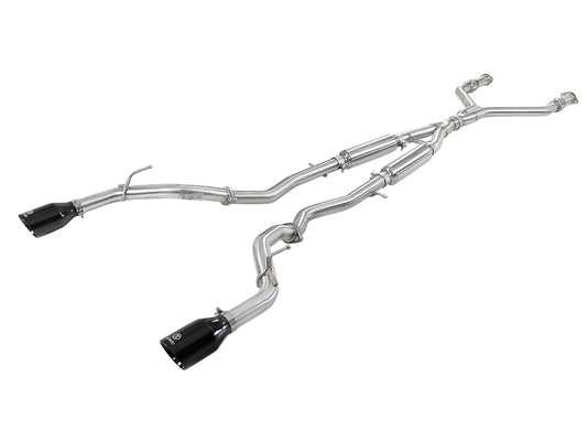 aFe POWER Takeda 2.5in 304 SS CB Exhaust w/ Black Tips 17-19 Infiniti Q60 V6-3.0L (tt) aFe