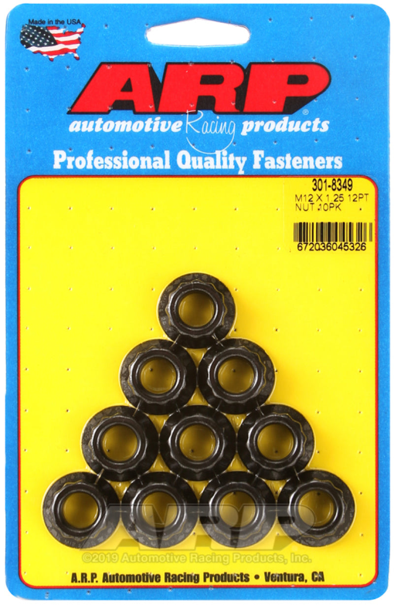 ARP M12 X 1.25 12pt nut kit 8740 Chrome Moly (Pack of 10) ARP