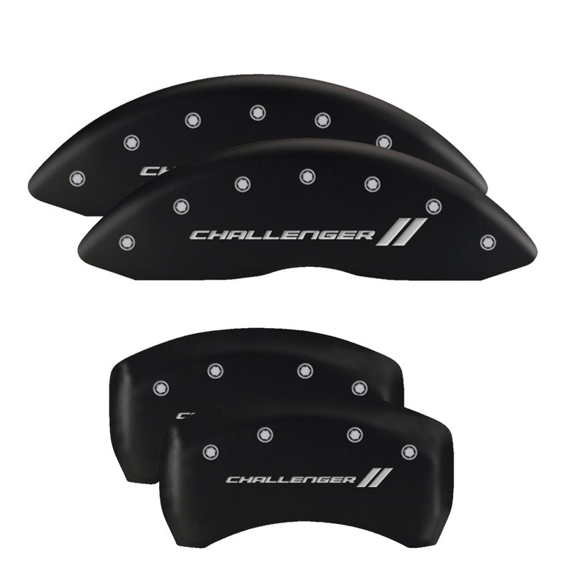 MGP 4 Caliper Covers Engraved Front & Rear MOPAR Black finish silver ch MGP