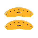 MGP 4 Caliper Covers Engraved Front & Rear MGP Yellow Finish Black Char 2009 Toyota Fj Cruiser