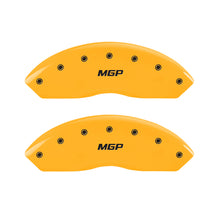 Load image into Gallery viewer, MGP 4 Caliper Covers Engraved F&amp;R MGP Yellow finish black Letter