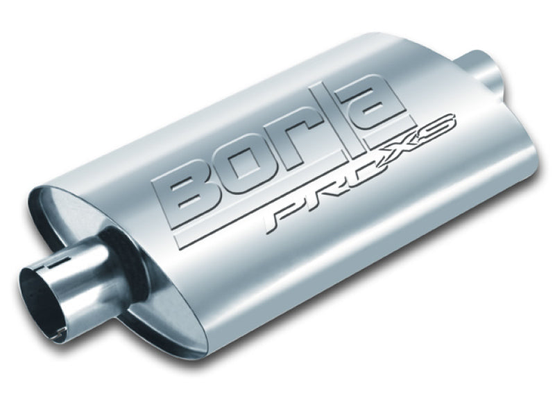 Borla Universal Pro-XS Oval 2.5in Inlet/Outlet Center/Center Notched Muffler - eliteracefab.com