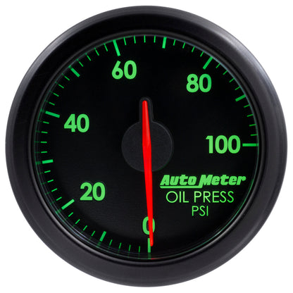 Autometer Airdrive 2-1/6in Oil Pressure Gauge 0-100 PSI - Black 9152-T