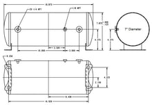 Load image into Gallery viewer, Ridetech Air Tank 3 Gallon Aluminum w/ 2- 1/4in Ports and 1- 1/8in Port