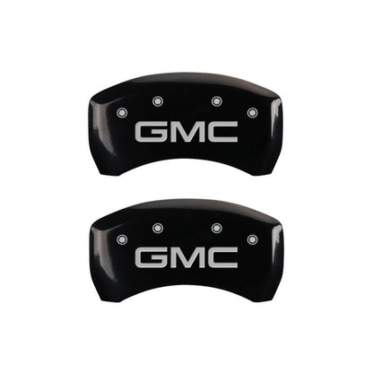 MGP 4 Caliper Covers Engraved Front & Rear GMC Black finish silver ch MGP