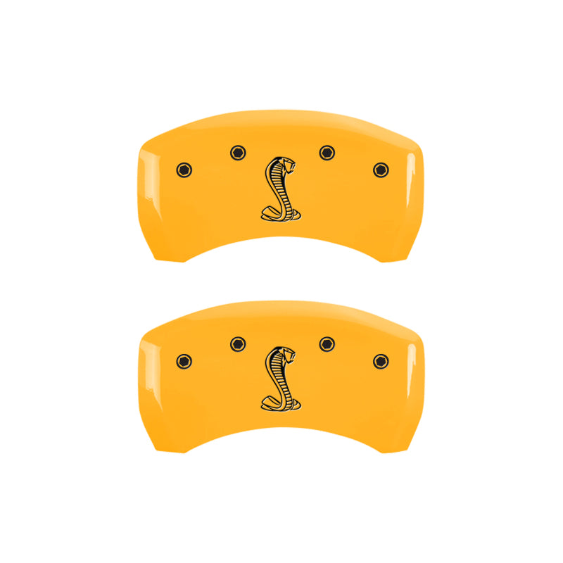 MGP Rear set 2 Caliper Covers Engraved Rear Snake Yellow finish black ch MGP