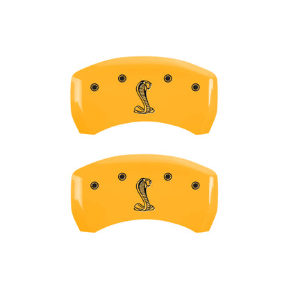 MGP Rear set 2 Caliper Covers Engraved Rear Snake Yellow finish black ch MGP