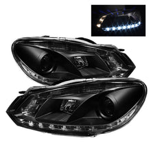 Load image into Gallery viewer, Spyder Volkswagen Golf/GTI 10-13 Projector Headlights Halogen Model- DRL Blk PRO-YD-VG10-DRL-BK - eliteracefab.com